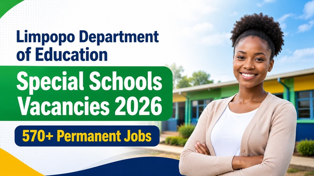 Limpopo Department of Education Special Schools Vacancies 2026 banner highlighting over 570 permanent government jobs at public special schools in Limpopo.