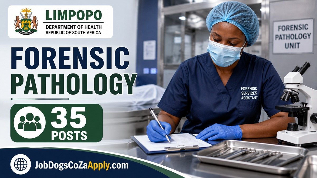 Forensic Pathology Services Assistant working in a forensic laboratory for the Limpopo Department of Health Forensic Pathology Services Assistant Vacancies 2026 (35 Posts) in South Africa.